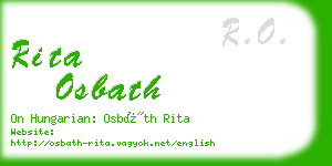 rita osbath business card